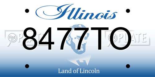 8477TO Illinois License Plate