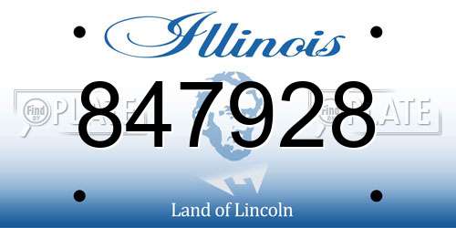 847928 Illinois License Plate