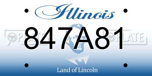 847A81 Illinois License Plate