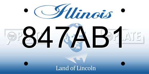 847AB1 Illinois License Plate