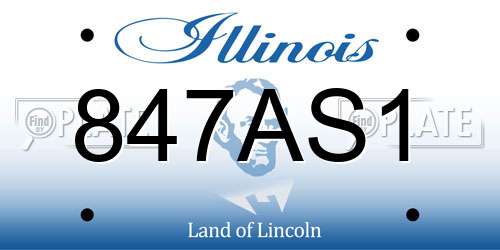 847AS1 Illinois License Plate