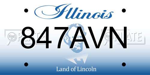 847AVN Illinois License Plate
