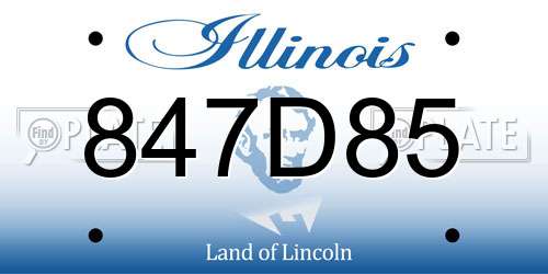 847D85 Illinois License Plate