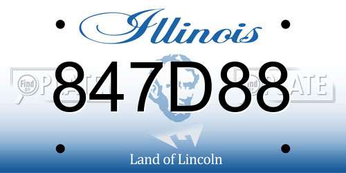 847D88 Illinois License Plate