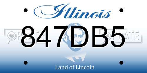 847DB5 Illinois License Plate