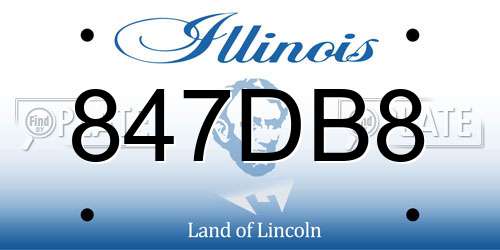 847DB8 Illinois License Plate