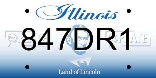 847DR1 Illinois License Plate