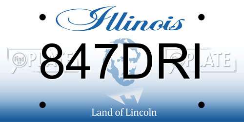 847DRI Illinois License Plate