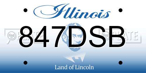 847DSB Illinois License Plate