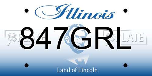 847GRL Illinois License Plate