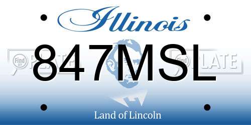 847MSL Illinois License Plate