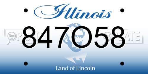 847O58 Illinois License Plate