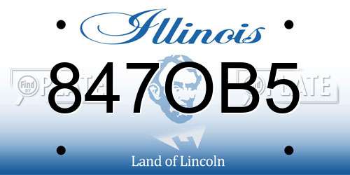 847OB5 Illinois License Plate