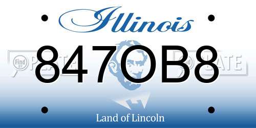 847OB8 Illinois License Plate