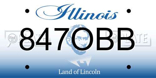 847OBB Illinois License Plate