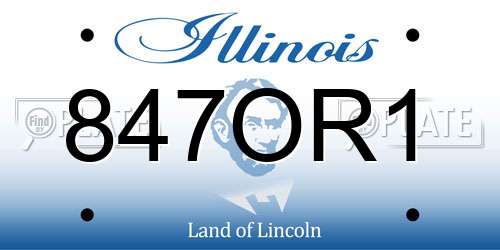 847OR1 Illinois License Plate