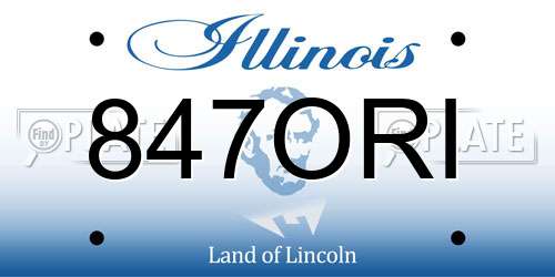 847ORI Illinois License Plate