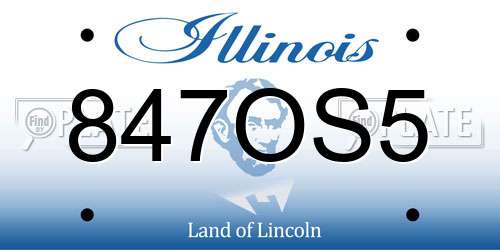 847OS5 Illinois License Plate