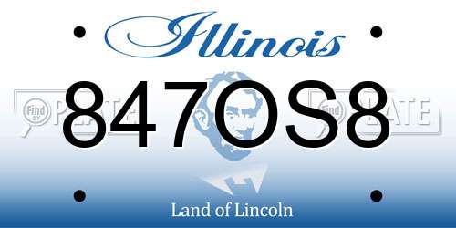 847OS8 Illinois License Plate