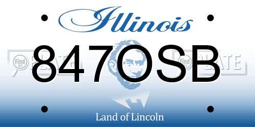 847OSB Illinois License Plate
