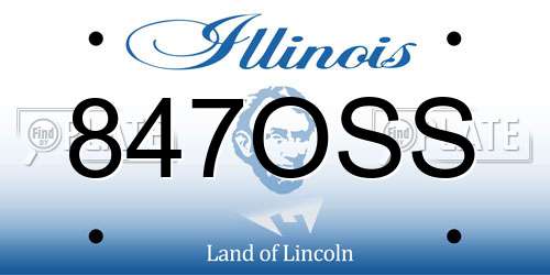 847OSS Illinois License Plate