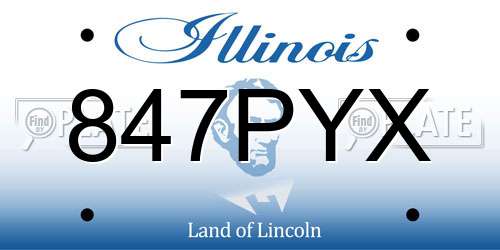 847PYX Illinois License Plate