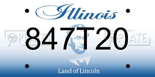847T20 Illinois License Plate