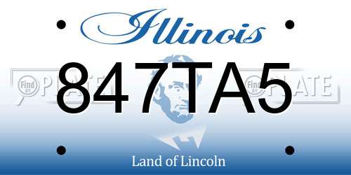 847TA5 Illinois License Plate