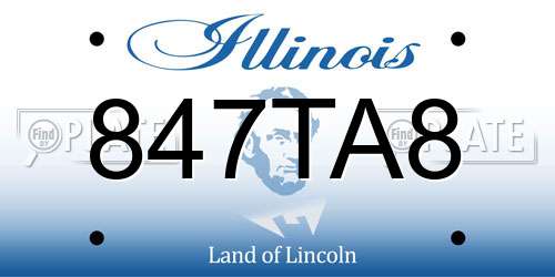 847TA8 Illinois License Plate
