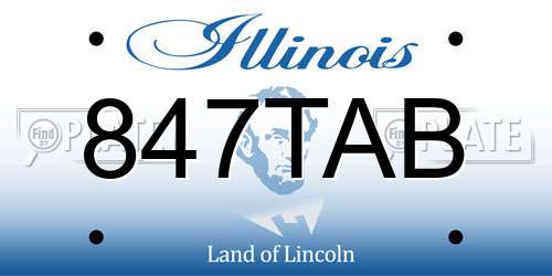 847TAB Illinois License Plate