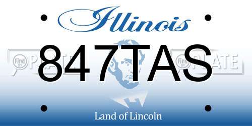 847TAS Illinois License Plate