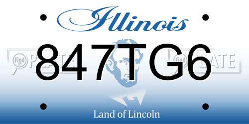 847TG6 Illinois License Plate