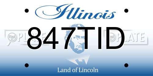 847TID Illinois License Plate