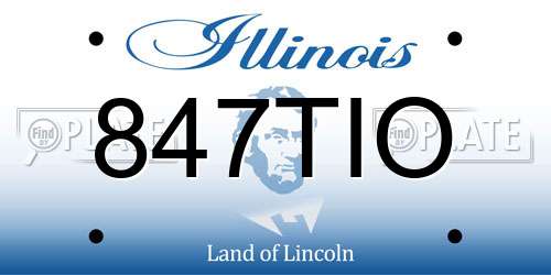 847TIO Illinois License Plate