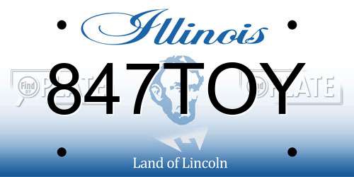847TOY Illinois License Plate