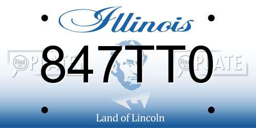 847TT0 Illinois License Plate