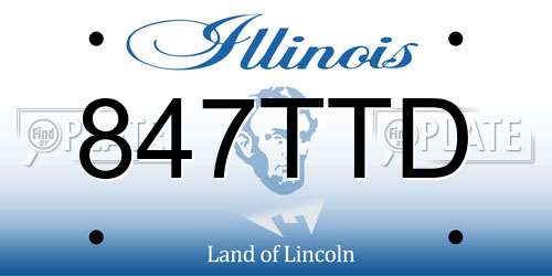 847TTD Illinois License Plate