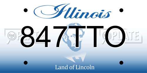 847TTO Illinois License Plate