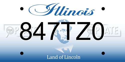 847TZ0 Illinois License Plate