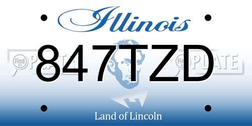 847TZD Illinois License Plate