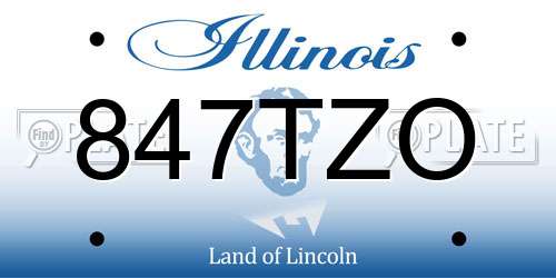 847TZO Illinois License Plate