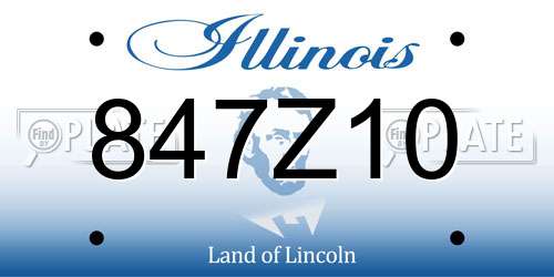 847Z10 Illinois License Plate