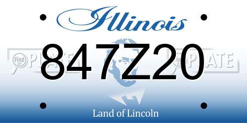 847Z20 Illinois License Plate