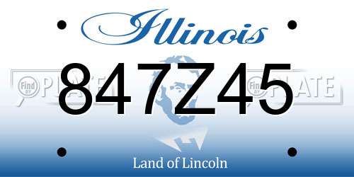 847Z45 Illinois License Plate