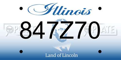 847Z70 Illinois License Plate