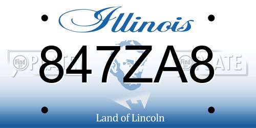 847ZA8 Illinois License Plate