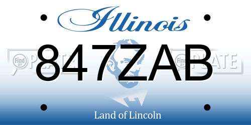 847ZAB Illinois License Plate