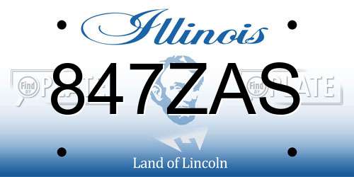 847ZAS Illinois License Plate