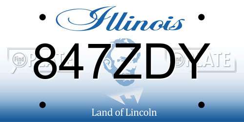 847ZDY Illinois License Plate