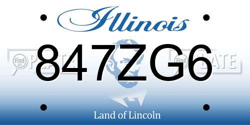 847ZG6 Illinois License Plate